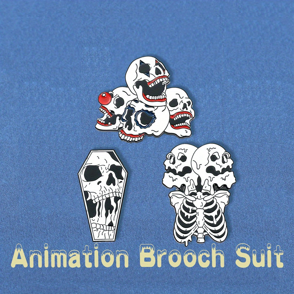 Y2K Skull Enamel Pin for Boys