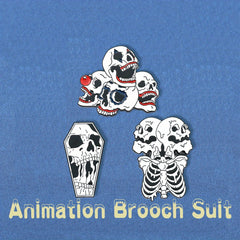 Y2K Skull Enamel Pin for Boys