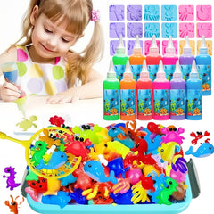 Magic Water Elf Toy DIY Kit 6 Bottles 100ml 12 Molds Christmas Gift Pack