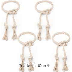 8pcs Natural Cotton Curtain Ties Cream Style Curtain Holdback For Bedroom