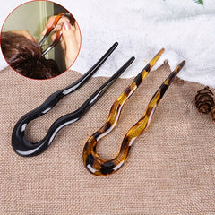 Vintage Resin U Hairpin Ponytail Holder Hair Accessories
