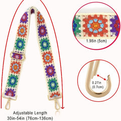 Vintage Flower Crochet Strap Retro Bohemian Strap Replacement Adjustable
