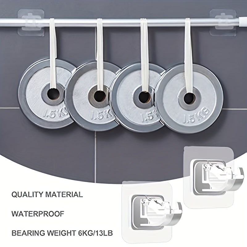 8pcs Self Adhesive Curtain Rod Brackets No Drilling Adjustable