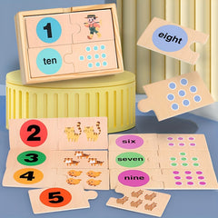 Wooden Animal Counting Puzzle Toy for Kids Educational Game