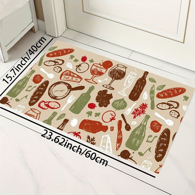 Cartoon Area Rug Hand painted Pattern Floor Mat Machine Washable Carpet