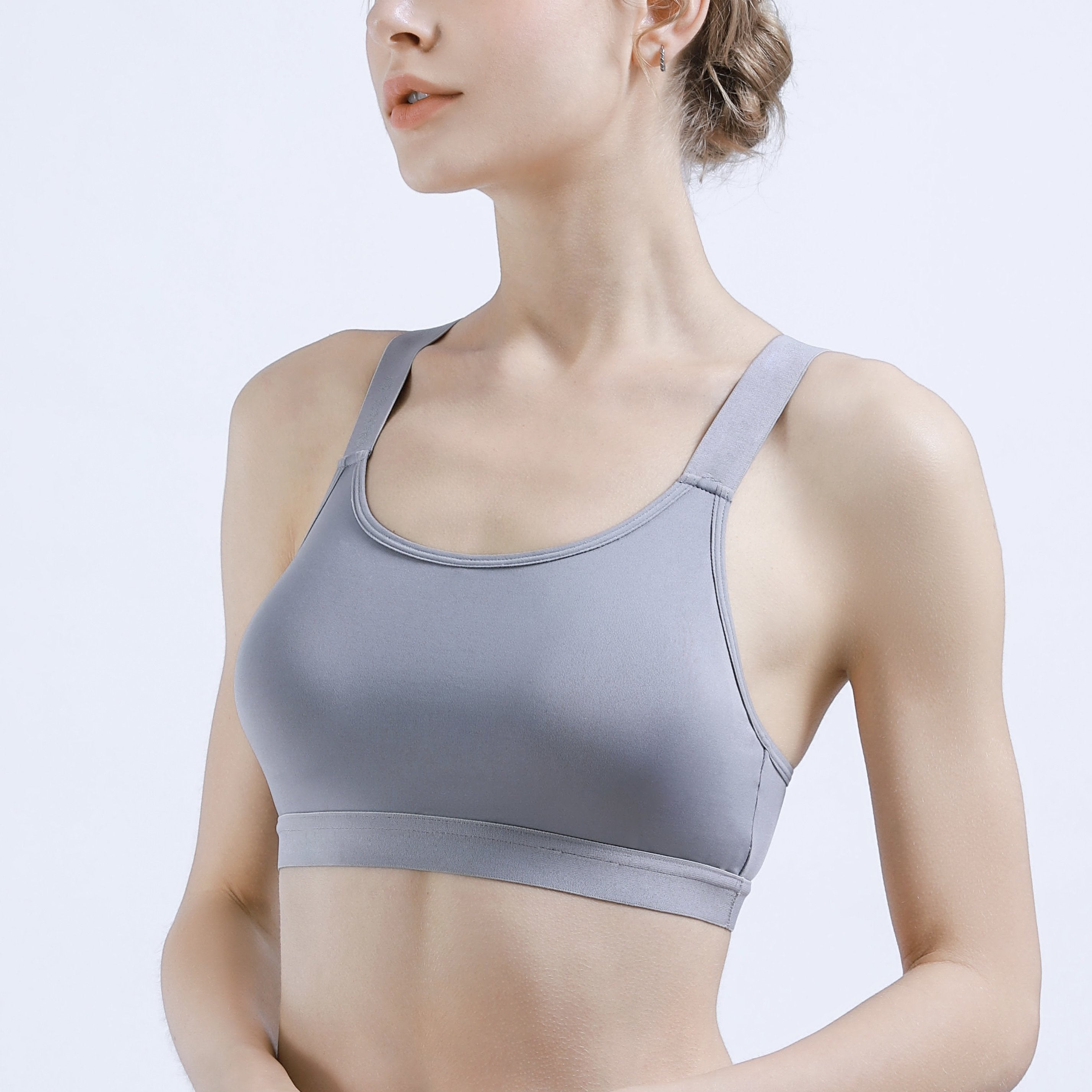 Wide Straps Contrast Tank Sports Bra High Stretch Intimates Bra