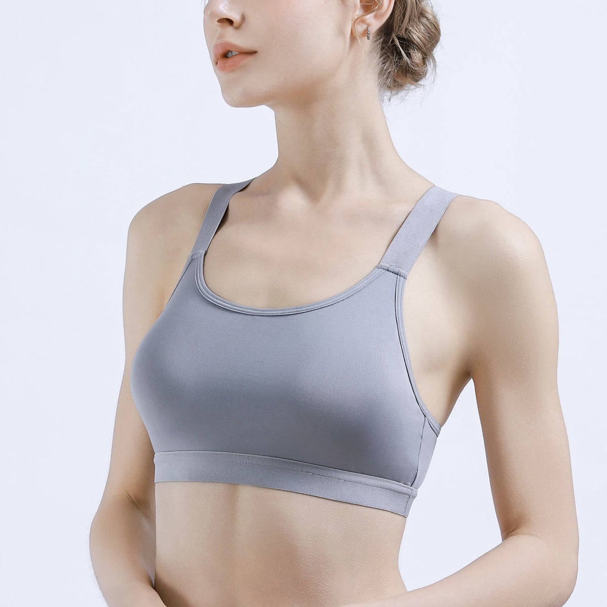 Wide Straps Contrast Tank Sports Bra High Stretch Intimates Bra