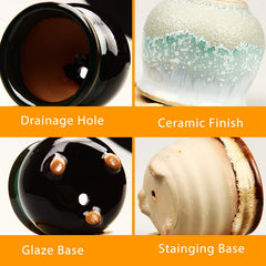 6pcs 2.5 Inch Ceramic Succulent Planter Pot With Drainage