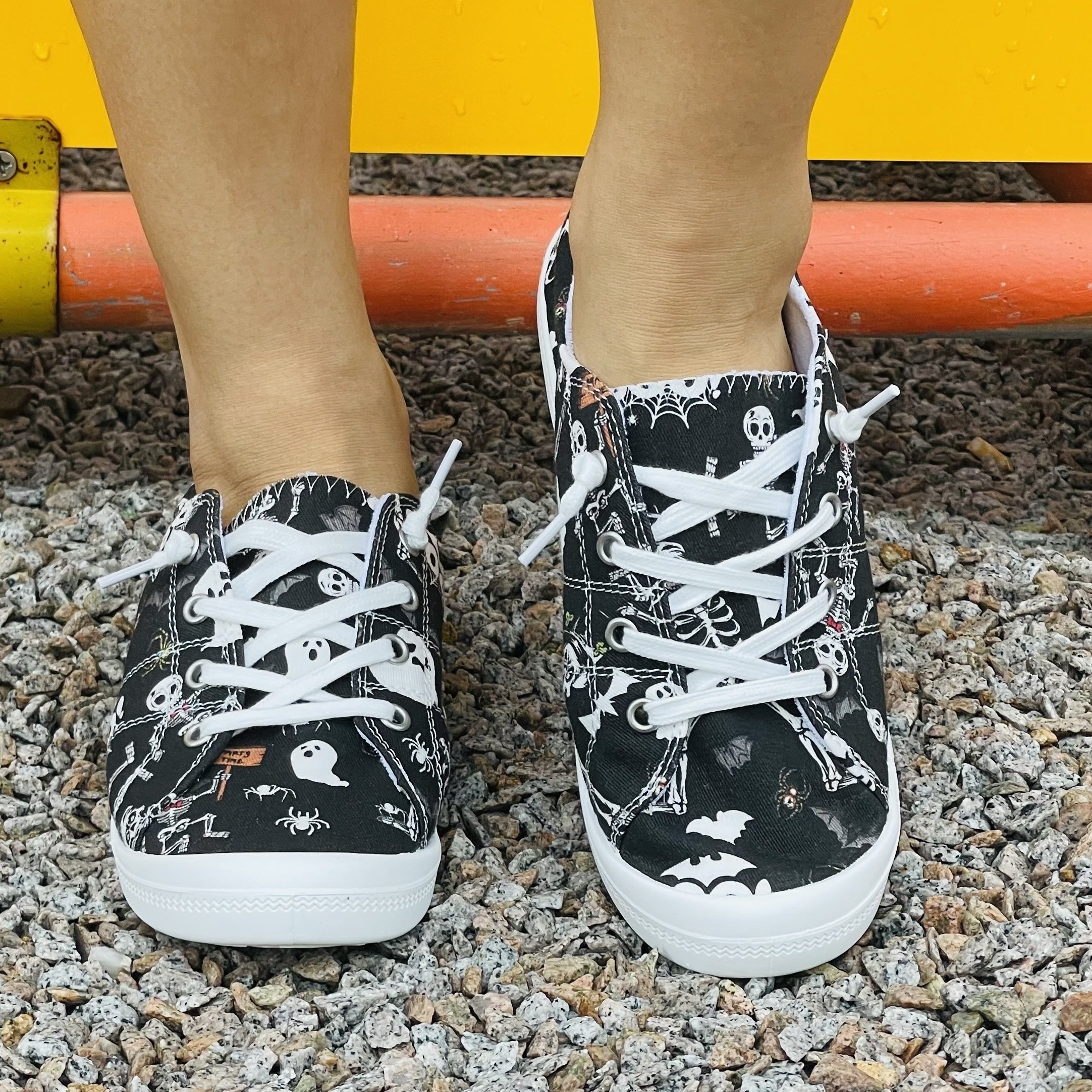 Women's Skull & Ghost Printed Shoes Lightweight Outdoor Canvas