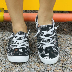 Women's Skull & Ghost Printed Shoes Lightweight Outdoor Canvas