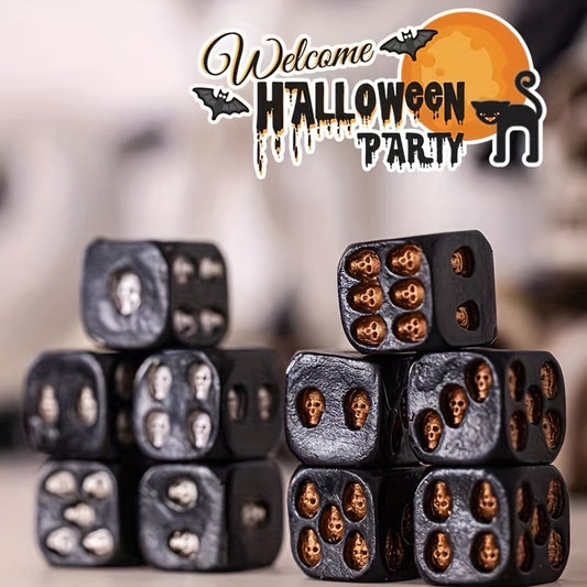 5pcs Resin Style Skull Dice Halloween Holiday Gift Table Game Dice