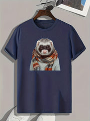 Brushy Animal Print Men's Graphic T-shirt for Summer