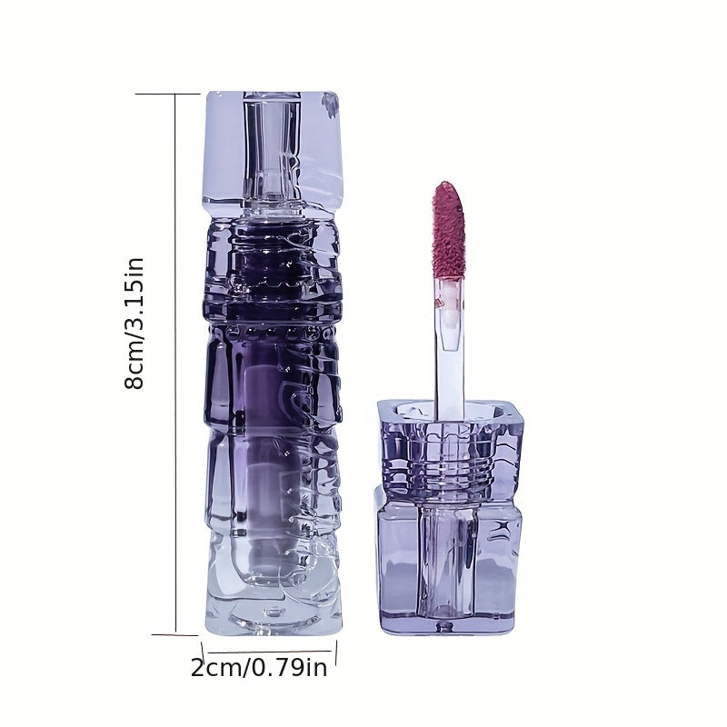 Matte Lip Glaze & Brown Lip Contouring Gloss, Plumping Effect, Transparent Tube