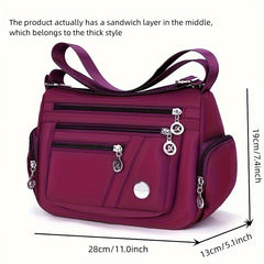 Casual Nylon Crossbody Bag Zipper Purse Shoulder Bag for Women