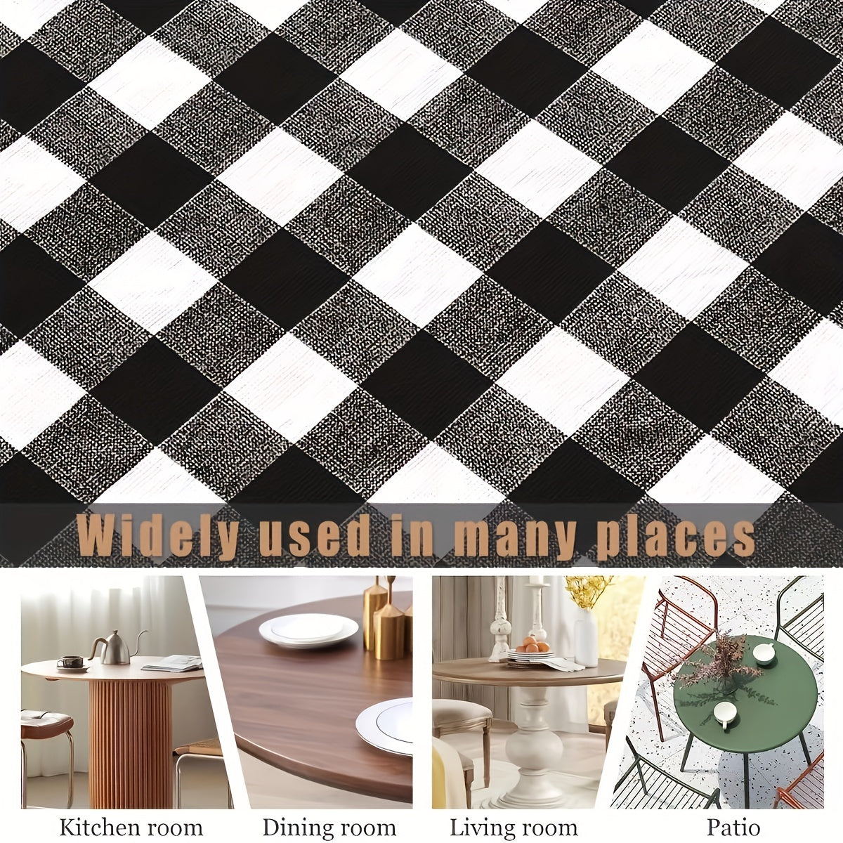Vinyl Tablecloth with Elastic Edge and Flannel Backing