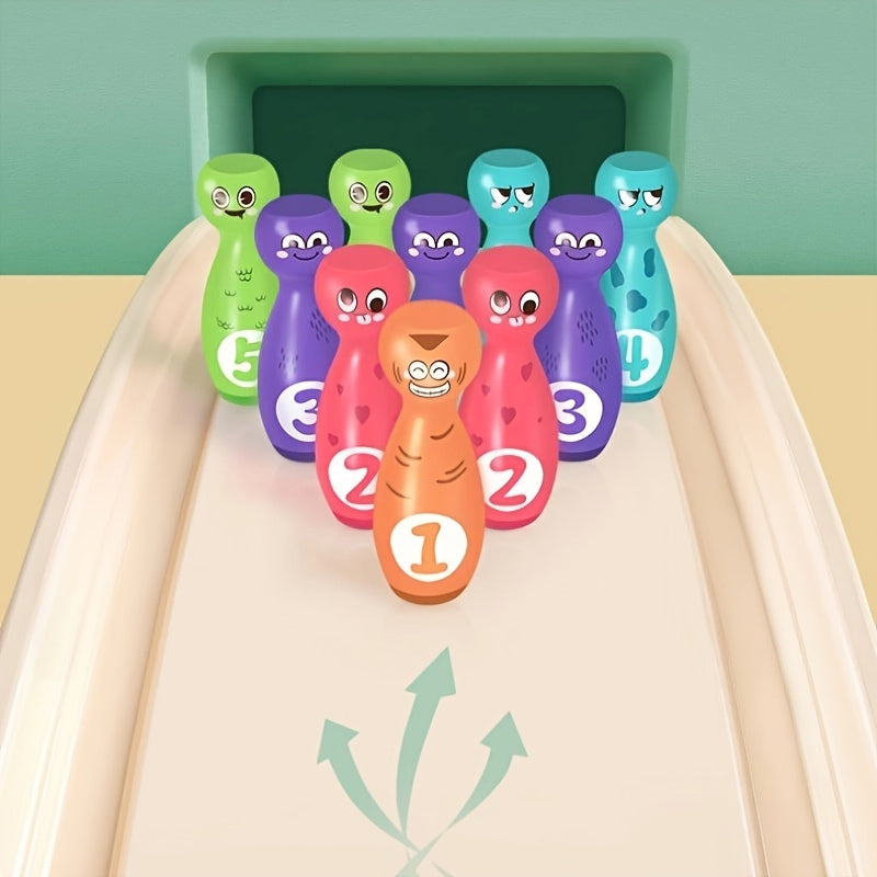 Kids Bowling Toy Set Mini Interactive Game Prop Fun Gift