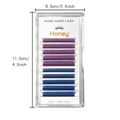 Purple YY Shape Volume Lashes 10-14mm Eyelash Extensions for Natural Look