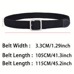 Canvas Elastic Belt Casual Woven Belt Men 4 Colors 2 Sizes
