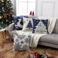 Christmas Snowflake Elk Cushion Cover for Home Decoration