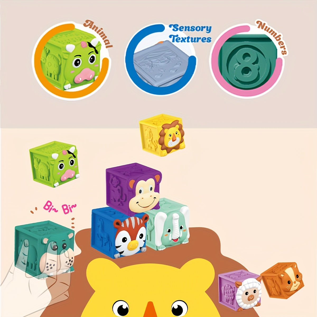 Soft Rubber Building Blocks for Kids