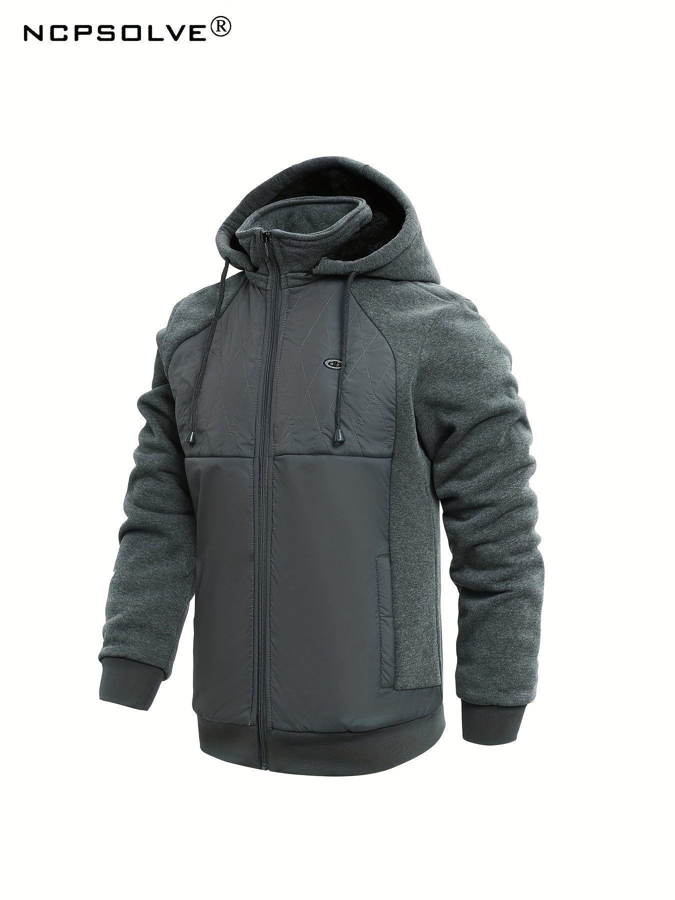 Men's Thick Hooded Jacket and Stretch Pants Sports Suit
