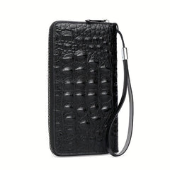 Men's Crocodile Pattern Clutch Bag Business Zipper Purse