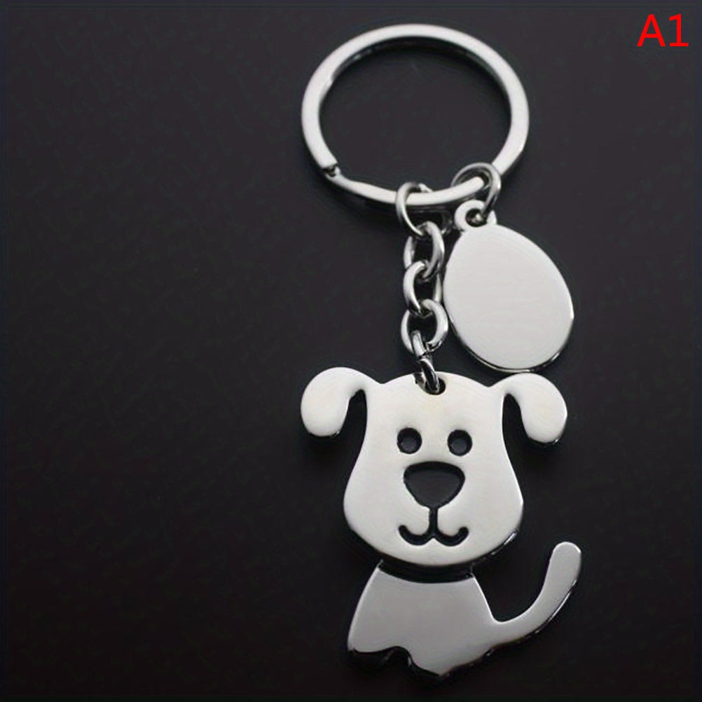 Cute Animal Keychain Puppy Cat Metal Keyring