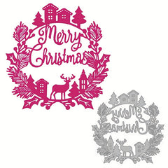 1pc Christmas House Deer Etching Cutting Mold Stencil