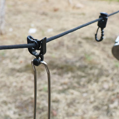 Adjustable Windproof Camping Clothesline 40ft Drying Line with Carry Bag