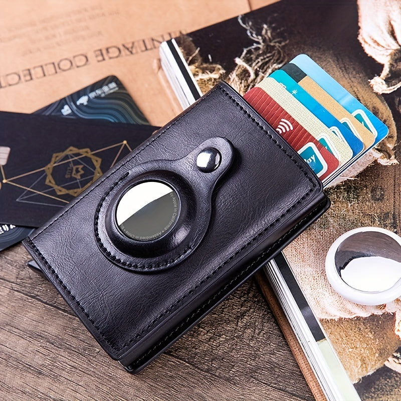 Carbon Fiber Airtag Wallet Men's Business ID Credit Card Holder