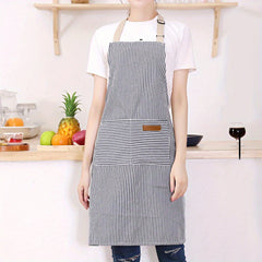 Adjustable Bib Apron With 2 Pockets For Chef Cooking