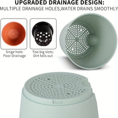 Green Self-Watering Plant Pots Plastic Planters Deep Reservoir