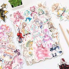 100pcs Anime Character Stickers Herringbone Self Adhesive Decals