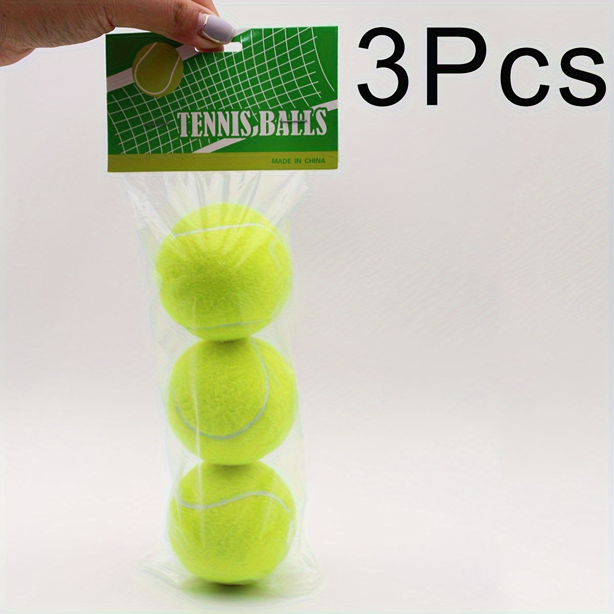 3pcs High Elastic Rubber Tennis Balls for Beginners Yellow