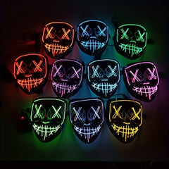 Men's LED Luminous Cyberpunk Tech Mask for Halloween Dress-Up