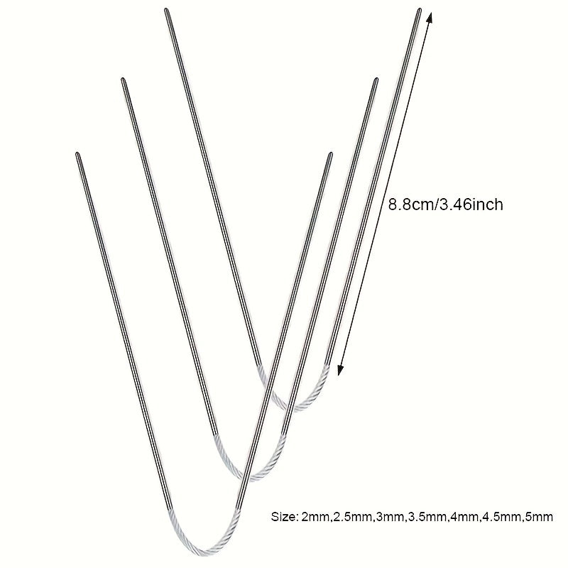 3pcs Stainless Steel Ring Knitting Needle 2mm-3.5mm