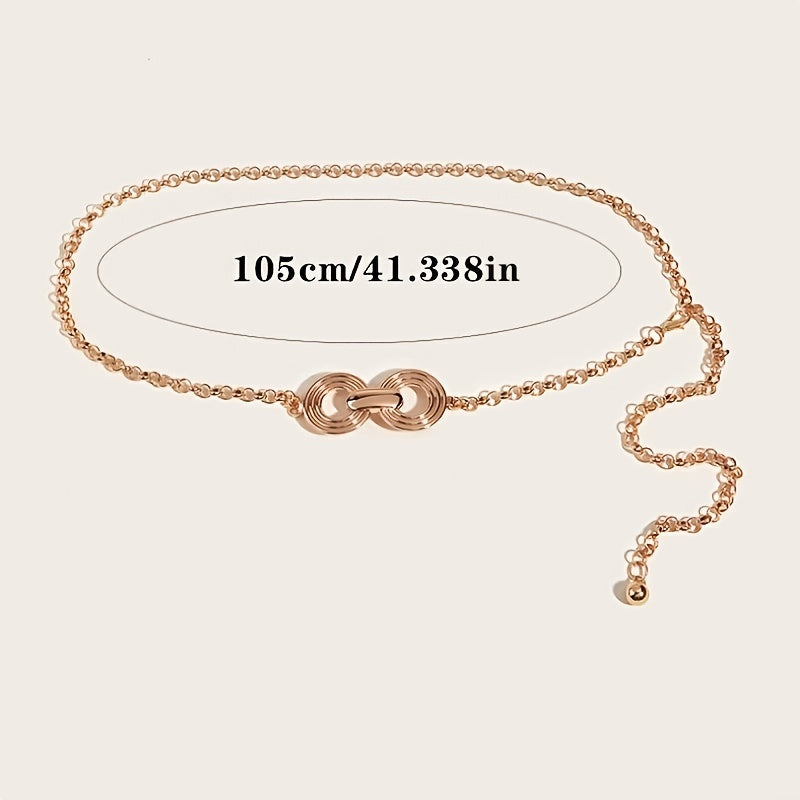 Women's Golden Waist Chain Metal Belt Dress Decoration Thin Accessory