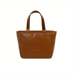 Solid Letter Print Lunch Handbag Lightweight PU Portable Insulation Lunch Box