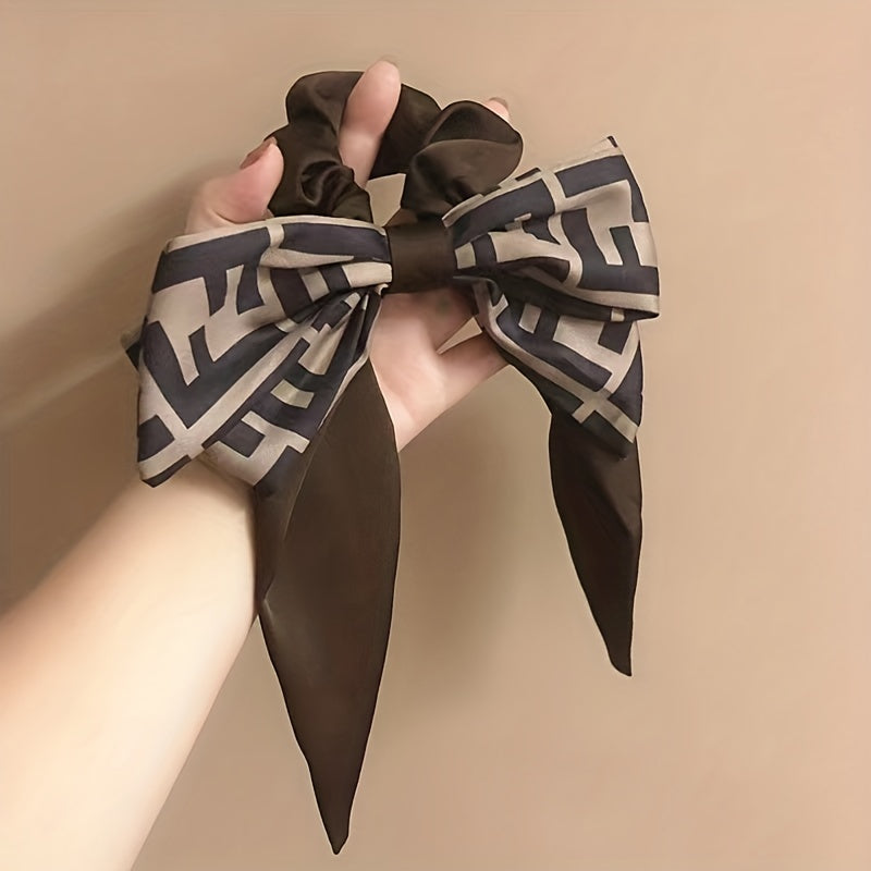 Bowknot Streamer Scrunchie Hair Tie Elastic Ponytail Holder Hair Accessories