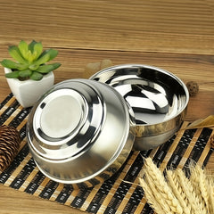 1pc Stainless Steel Anti-scald Bowl Household Rice Soup Serving Salad Mixing Bow