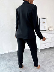 Women's Lapel Neck Pantsuits Blazer And Pants For Office