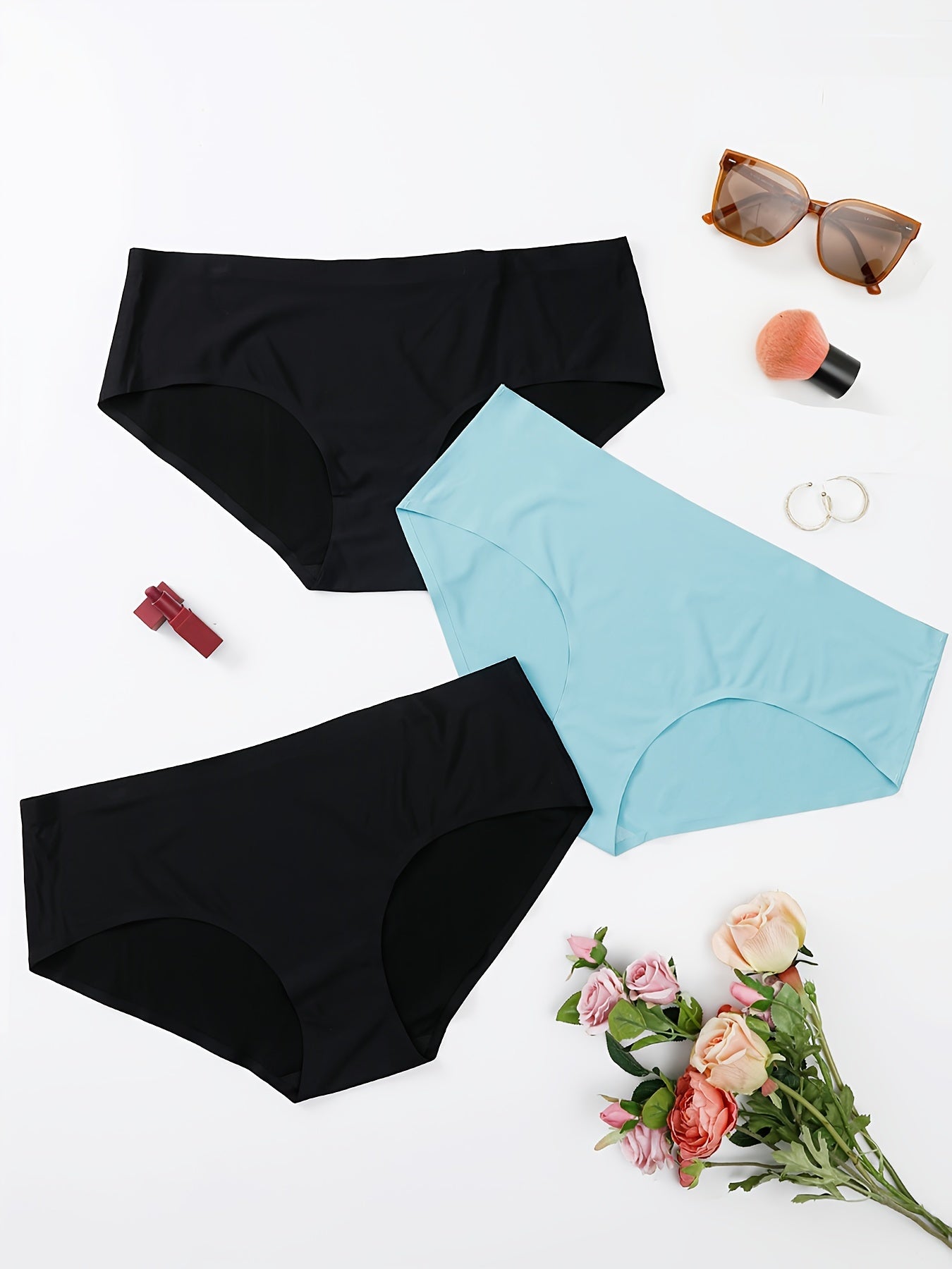 3 Pack Plus Size Seamless High Waisted Panties Set