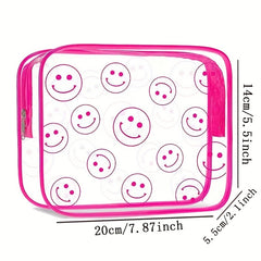 Smile Face Clear Makeup Bag Transparent PVC Waterproof Toiletry Organizer