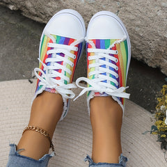 Colorful Fall Round Toe Flat Skate Shoes Lightweight Comfortable