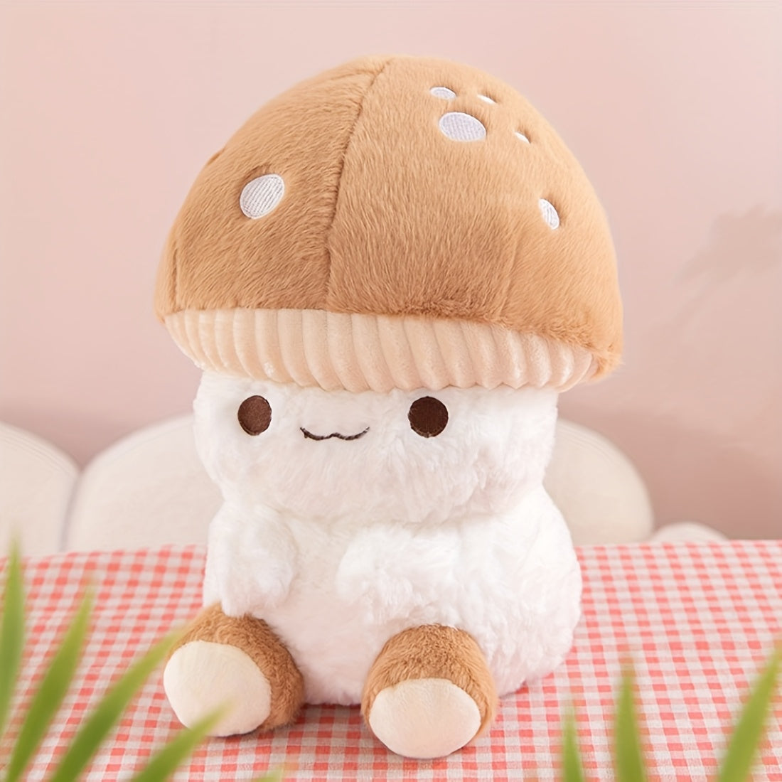 TINICOOCAT Mushroom Plush Toy Soft Stuffed Mushroom Doll for Home Decor