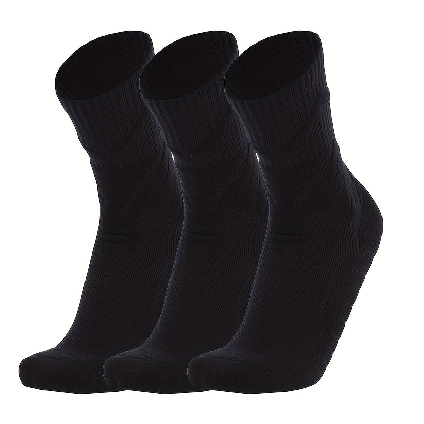 3 Pairs Thickened Non slip Basketball Crew Socks