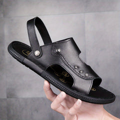 Men's Open Toe Slip On Strap Sandals Soft Sole Beach Sandals