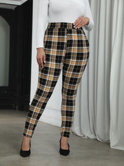 Women's Plus Plaid Print High Rise Skinny Trousers