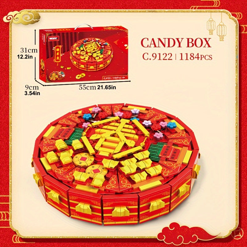 WOMA Chinese Year Blocks Candy Box Puzzle Shape Recognition Ideal for Kids