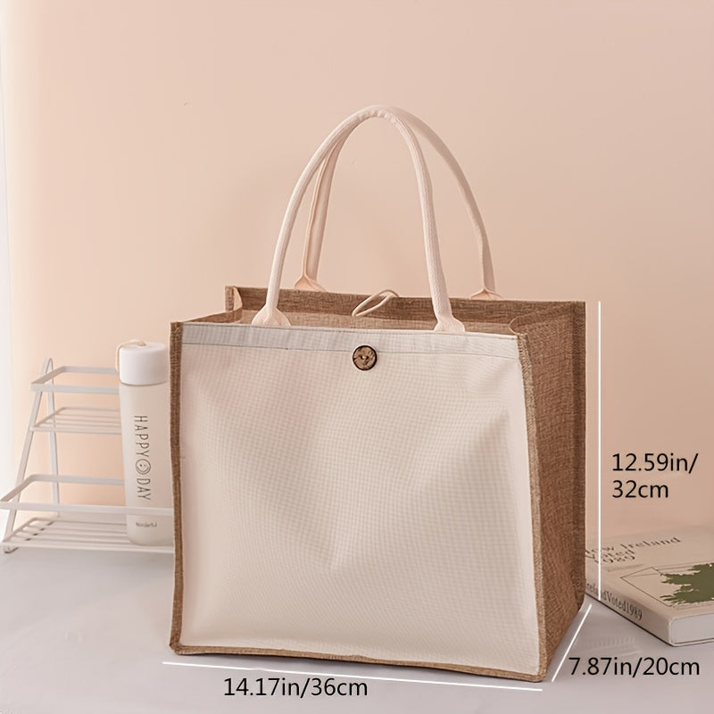 Linen Handbag Solid Gift Bag Versatile Shopping Bag